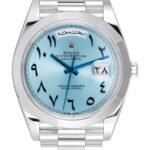 Rolex Day-Date President 40 Ice Blue Arabic Dial Platinum Watch 228206