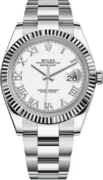 Rolex Datejust 41 Stainless Steel White Roman Dial Men's Watch M126334-0023
