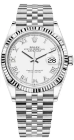 Rolex Datejust 36 Steel & White Gold White Roman Dial Women's Watch M126234-0025