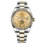 Rolex Sky-Dweller Automatic Men's 18kt Yellow Gold Champagne Dial Oyster Watch 330933-0001