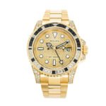 Rolex GMT-Master II 116758SA-78208 18k Yellow Gold Diamond & Blue Sapphire