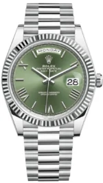 Rolex Day-Date 40 Platinum Olive Green Dial Men's Watch M228236-0008