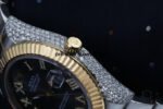 Rolex Datejust Iced out 41MM Stainless Steel and Yellow Gold Custom VVS Moissanite Grey Roman Dial - Image 3