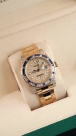 Rolex GMT-Master II 116758SA-78208 18k Yellow Gold Diamond & Blue Sapphire - Image 3