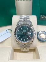 Rolex Datejust 41 Green Dial Oystersteel and White Gold Men's Watch 126334 - Image 4