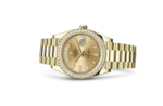 Rolex Day-Date 228348RBR Yellow Gold Diamond Bezel Champagne Diamond Dial - Image 3