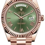 Rolex Day-Date 40 18k Everose Gold Olive Green Dial 60th Anniversary Men's Watch M228235-0025