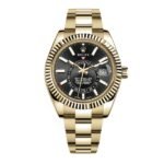 Rolex Sky-Dweller Black Dial Automatic 18kt Yellow Gold Watch 330938-0004