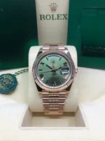 Rolex Day-Date 40 18k Everose Gold Olive Green Dial 60th Anniversary Men's Watch M228235-0025 - Image 6
