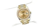 Rolex Day-Date 228348RBR Yellow Gold Diamond Bezel Champagne Diamond Dial - Image 4