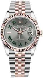 Rolex Datejust 36 Steel & Everose Gold Slate Roman Dial Women's Watch M126231-0029