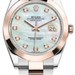 Rolex Datejust 41 Steel and Everose Gold Mother of Pearl Diamond Dial Men's Watch M126301-0013
