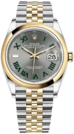 Rolex Datejust 36 Steel & Yellow Gold Slate Roman Dial Women's Watch M126203-0035