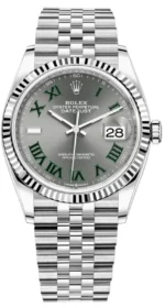 Rolex Datejust 36 Steel & White Gold Slate Roman Dial Women's Watch M126234-0045