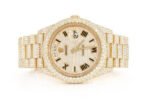 ICED OUT WATCHES ROLEX DAY-DATE 40MM AUTOMATIC YELLOW GOLD MOISSANITE 20.30CT