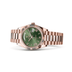 Rolex Day-Date Rose Gold Green Roman Dial Replica - Image 3