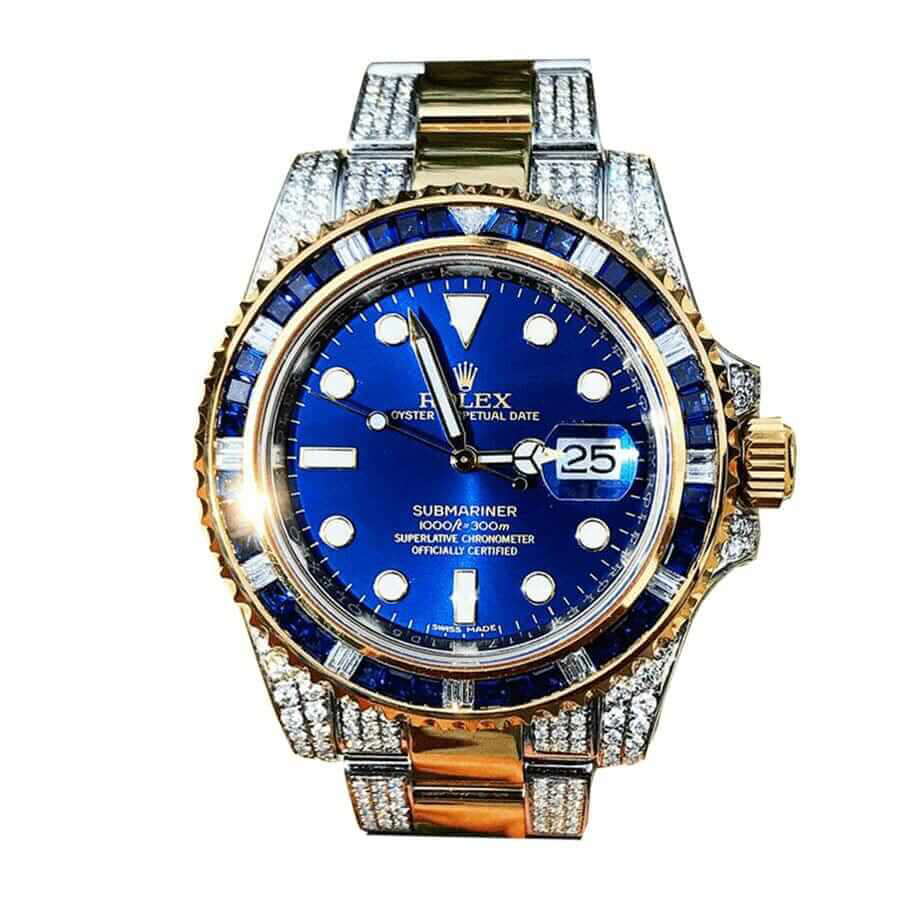 Rolex-Submariner-18038-Iced-Out-Blue-Dial-Replica.png Rolex Submariner 18038 Iced Out Blue Dial Replica - Image 1