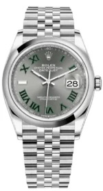 Rolex Datejust 36 Stainless Steel Slate Roman Dial Women's Watch M126200-0017