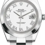 Rolex Datejust 41 Stainless Steel White Roman Dial Men's Watch M126300-0015