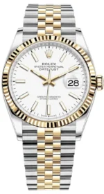 Rolex Datejust 36 Steel & Yellow Gold White Dial Women's Watch M126233-0019