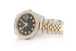 ROLEX WITH DIAMONDS 36MM TWO-TONE BLACK DIAL MOISSANITE 14.60CT - Image 2