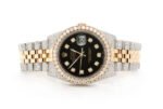 ROLEX WITH DIAMONDS 36MM TWO-TONE BLACK DIAL MOISSANITE 14.60CT