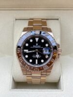 Rolex GMT-Master II 40mm Root Beer Black Dial Oyster Bracelet 18k Rose Gold Watch 126715chnr-0001 - Image 2