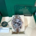 Rolex Datejust 41 Steel and Everose Gold Wimbledon Green Dial Jubilee Men's Watch M126331-0016 - Image 6