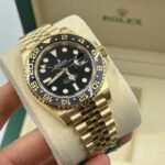 Rolex GMT Master ll Yellow Gold Black Dial Jubilee Bracelet Men's Watch 40mm M126718GRNR-0001 - Image 8