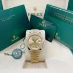 Rolex Day-Date 228348RBR Yellow Gold Diamond Bezel Champagne Diamond Dial - Image 7
