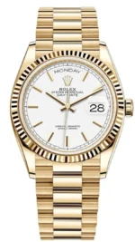 Rolex Day-Date Yellow Gold White Dial Unisex Watch M128238-0081