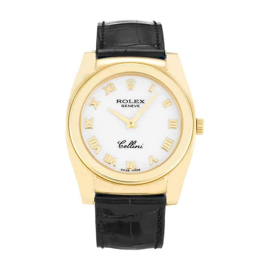 rolex-cellini-yellow-gold-white-5320-8.jpg Rolex Cellini Geneve Yellow Gold White 5320/8 Replica - Image 1