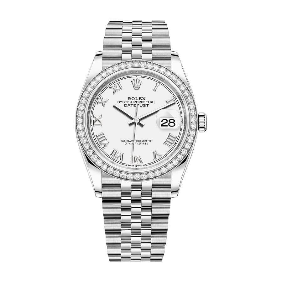 rolex-datejust-36-126284rbr-white-roman-dial-jubilee-replica.jpg Rolex Datejust 36 126284RBR-0018 White Roman Dial Jubilee Replica - Image 1