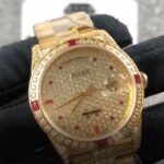 Rolex Datejust 116625 Yellow Gold Diamond Dial Iced Out Replica - Image 4