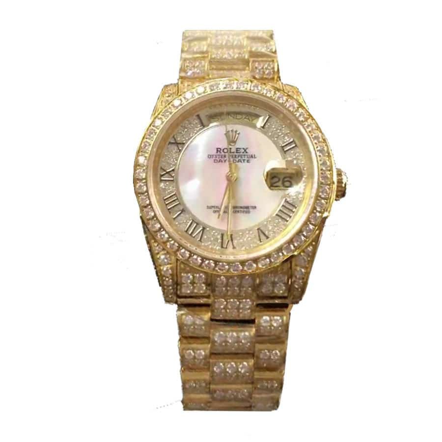 rolex-datejust-yellow-gold-diamond-roman-dial-iced-out-116626-replica.jpg Rolex Datejust Yellow Gold 116626 Replica - Image 1
