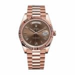Rolex Day Date 228235 Rose Gold Chocolate Roman Dial Replica