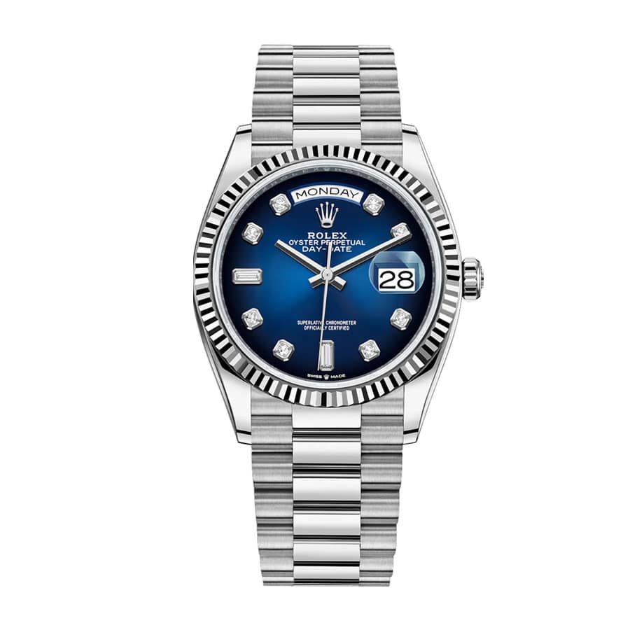 rolex-day-date-36-blue-dial-128239-replica.jpg Rolex Day-Date 128239 Blue Dial With Diamond Replica - Image 1